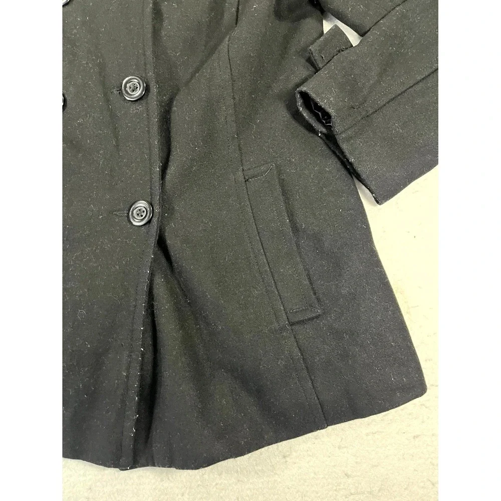 La Nouvelle Renaissance Jacket Womens Medium Black Wool Hooded Lined Full Zip‎